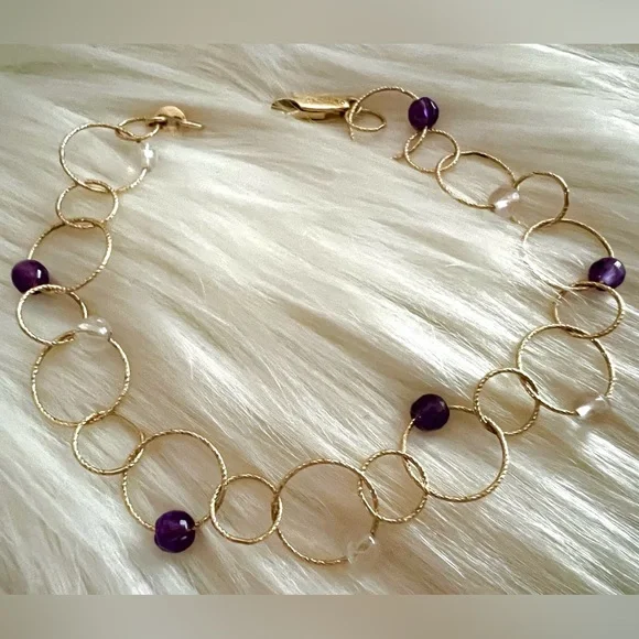 14k gold CAODURO Italian Luxury bracelet rings/circles - Picture 13 of 13